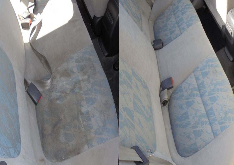 Stained car seat
